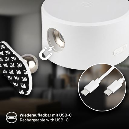Briloner 3896016 - LED punjiva zidna svjetiljka TARI s podesivom svjetlinom LED/1,6W/5V 1500 mAh bijela