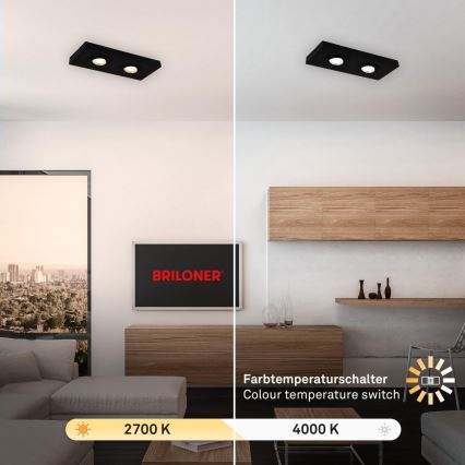 Briloner 3996025 - LED Reflektorska svjetiljka CTS 2xLED/4W/230V 2700/4000K crna