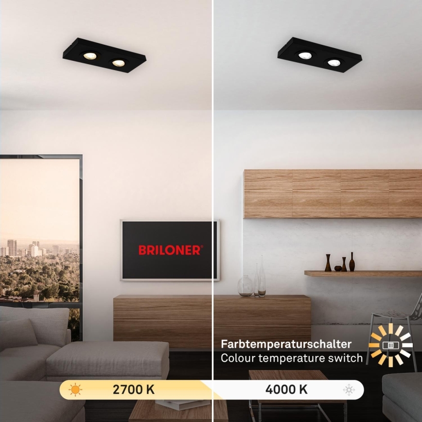 Briloner 3996025 - LED Reflektorska svjetiljka CTS 2xLED/4W/230V 2700/4000K crna