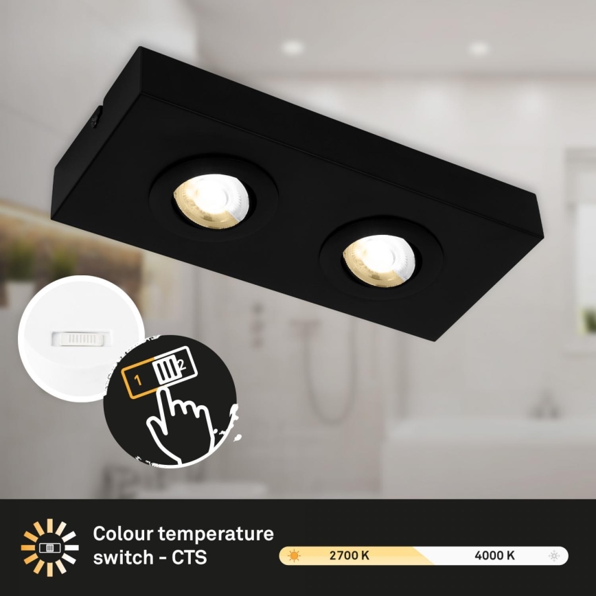 Briloner 3996025 - LED Reflektorska svjetiljka CTS 2xLED/4W/230V 2700/4000K crna