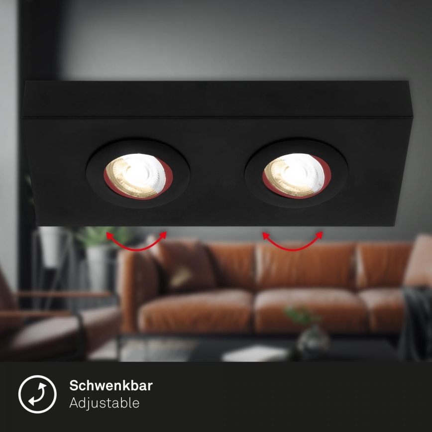 Briloner 3996025 - LED Reflektorska svjetiljka CTS 2xLED/4W/230V 2700/4000K crna