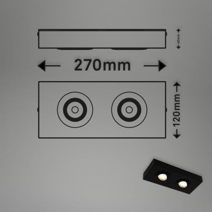 Briloner 3996025 - LED Reflektorska svjetiljka CTS 2xLED/4W/230V 2700/4000K crna