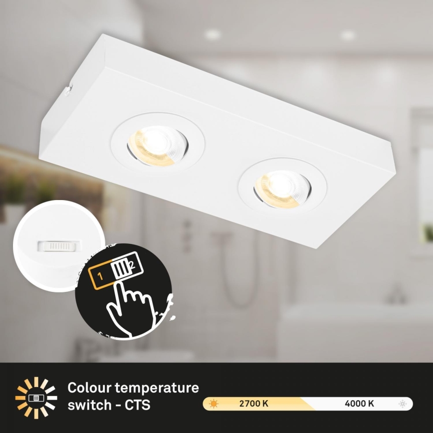 Briloner 3996026 - LED Reflektorska svjetiljka CTS 2xLED/4W/230V 2700/4000K bijela