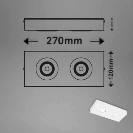 Briloner 3996026 - LED Reflektorska svjetiljka CTS 2xLED/4W/230V 2700/4000K bijela