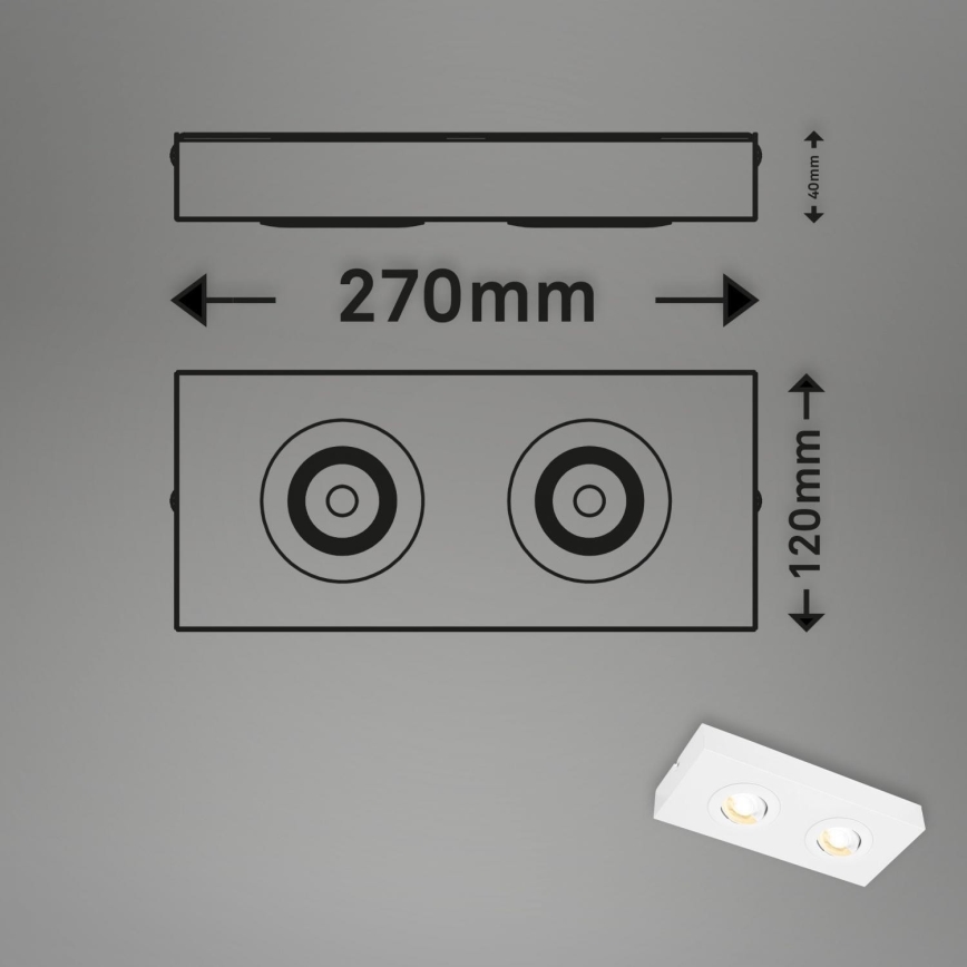 Briloner 3996026 - LED Reflektorska svjetiljka CTS 2xLED/4W/230V 2700/4000K bijela