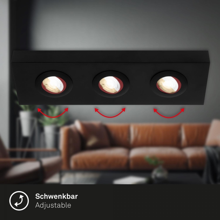 Briloner 3996035 - LED Ugradbena svjetiljka CTS 3xLED/4W/230V 2700/4000K crna