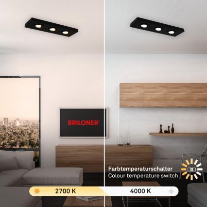 Briloner 3996035 - LED Reflektorska svjetiljka CTS 3xLED/4W/230V 2700/4000K crna