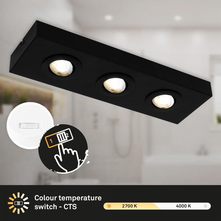 Briloner 3996035 - LED Reflektorska svjetiljka CTS 3xLED/4W/230V 2700/4000K crna