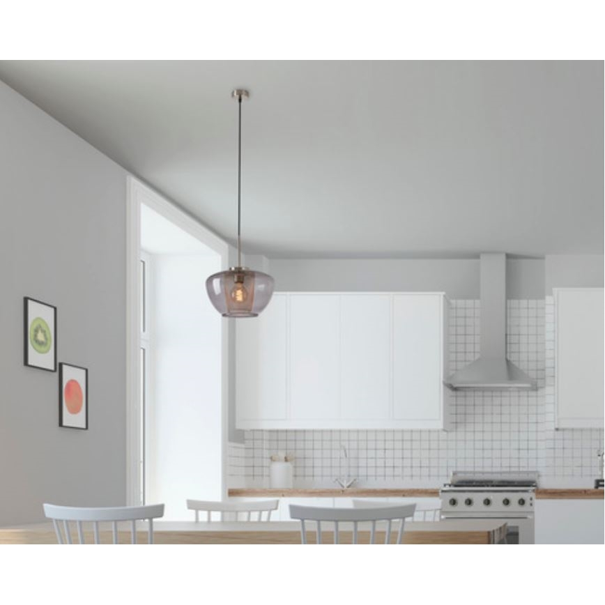 Briloner 4016-014 - Luster na sajli SEVENTIES 1xE27/40W/230V dimno siva