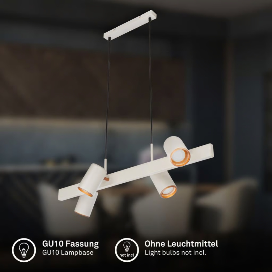 Briloner 4058044 - Luster na sajli ERA 4xGU10/10W/230V krem