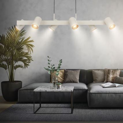 Briloner 4058064 - Luster na sajli ERA 6xGU10/10W/230V krem