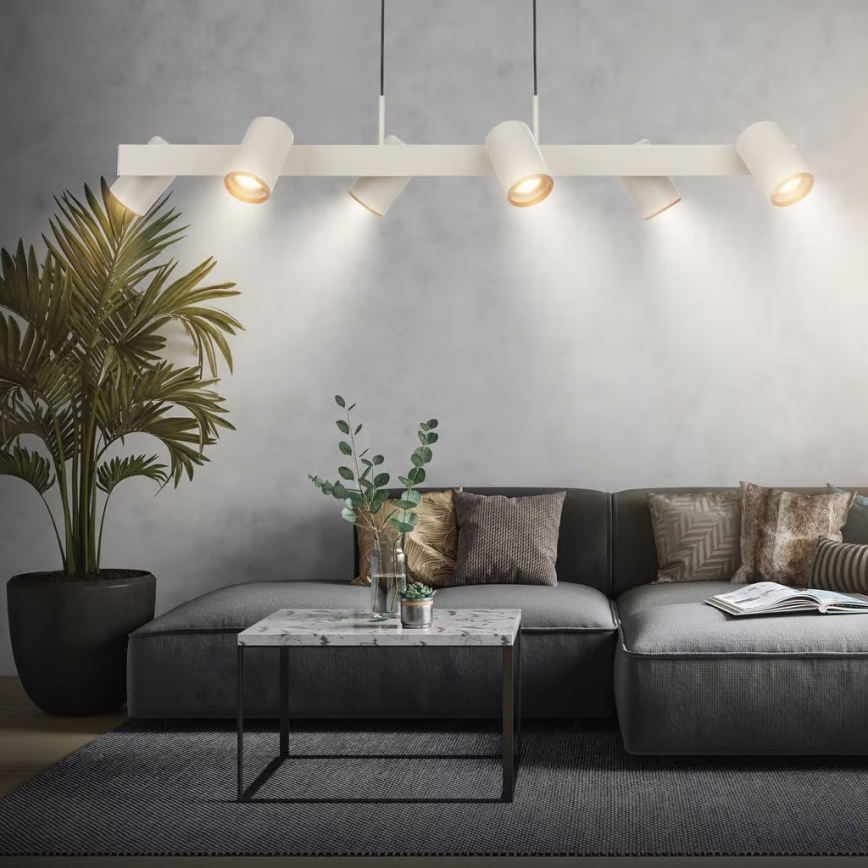 Briloner 4058064 - Luster na sajli ERA 6xGU10/10W/230V krem