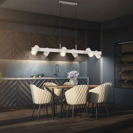 Briloner 4058064 - Luster na sajli ERA 6xGU10/10W/230V krem