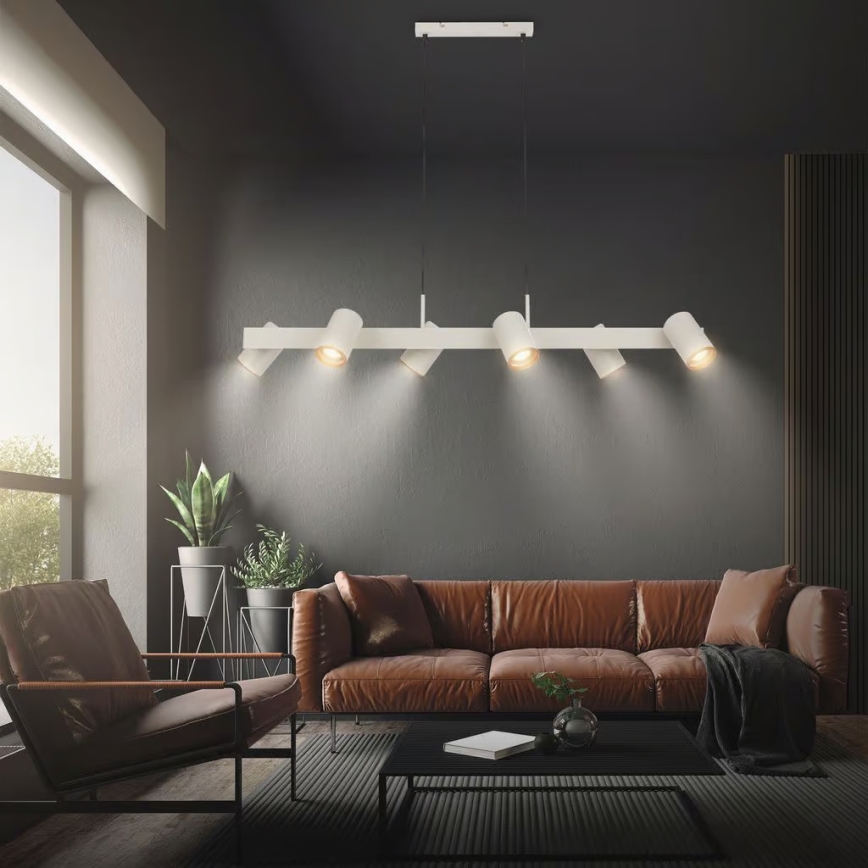 Briloner 4058064 - Luster na sajli ERA 6xGU10/10W/230V krem