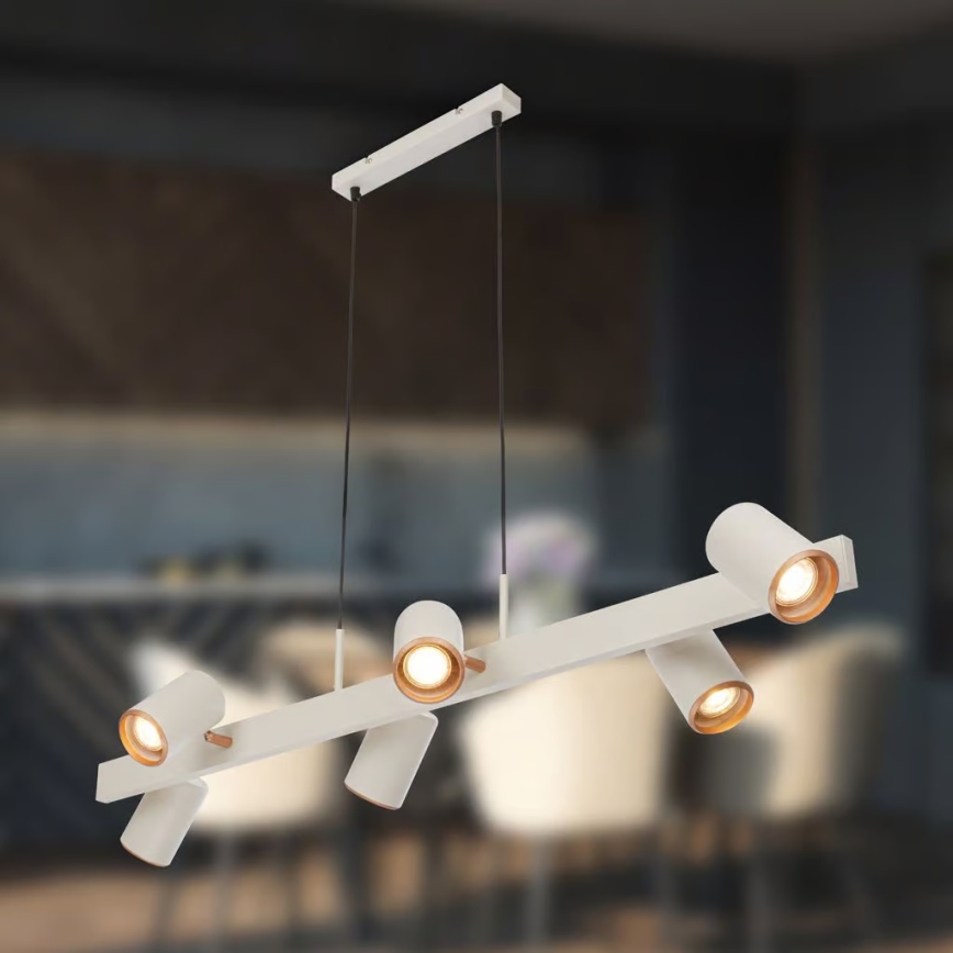 Briloner 4058064 - Luster na sajli ERA 6xGU10/10W/230V krem