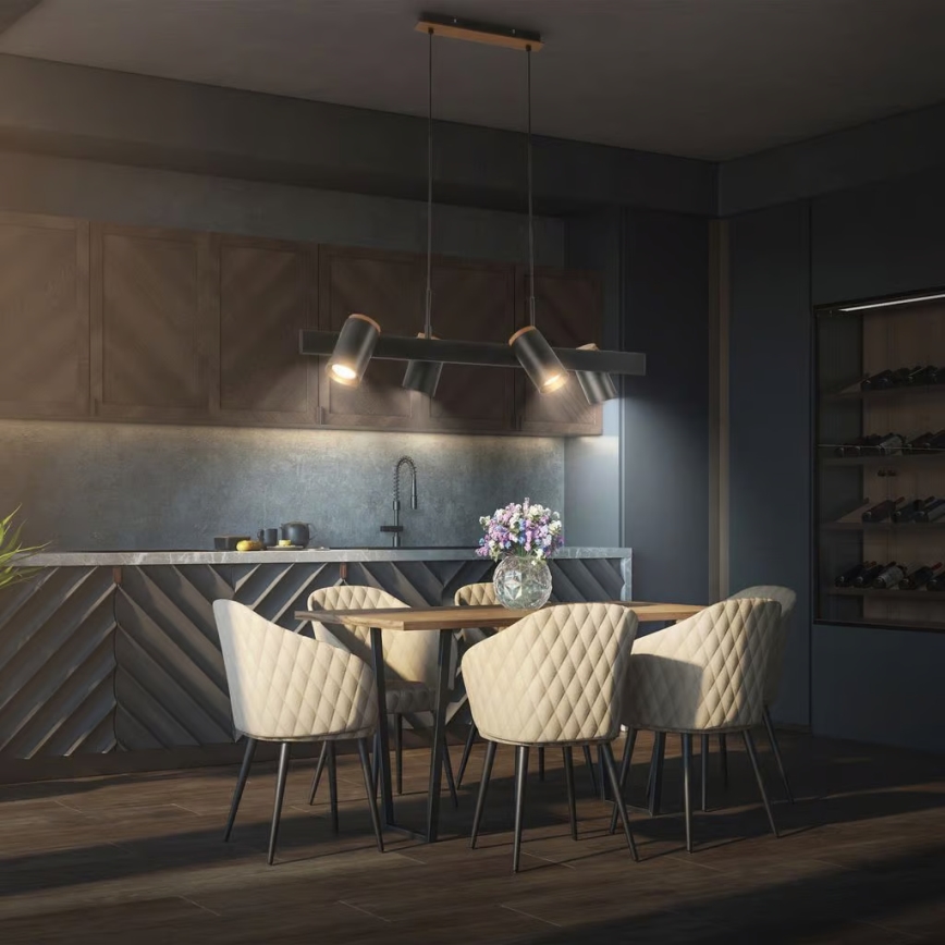 Briloner 4059045 - Luster na sajli ERA 4xGU10/10W/230V crna