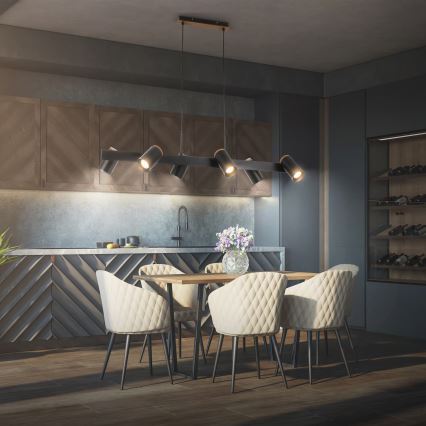 Briloner 4059065 - Luster na sajli ERA 6xGU10/10W/230V crna