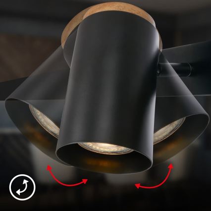 Briloner 4059065 - Luster na sajli ERA 6xGU10/10W/230V crna