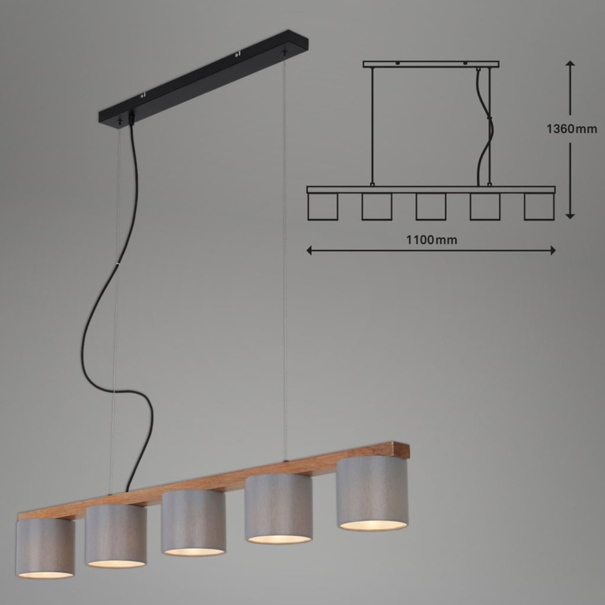 Briloner 4075-054 - Viseći luster na sajli RHON 5xE14/25W/230V