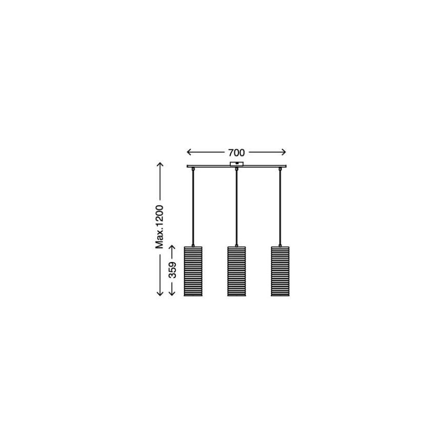 Briloner 4313-038 - Luster na sajli 3xE27/60W/230V
