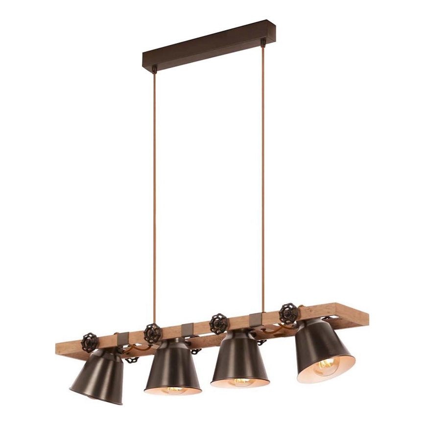 Briloner 4406-044 - Luster na sajli TALE 4xE27/40W/230V smeđa