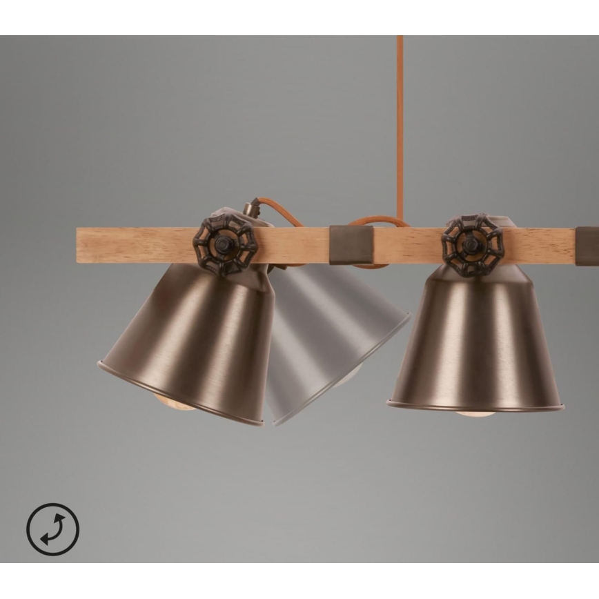 Briloner 4406-044 - Luster na sajli TALE 4xE27/40W/230V smeđa