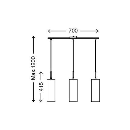 Briloner 4712-034 - Luster na sajli 3xE27/25W/230V