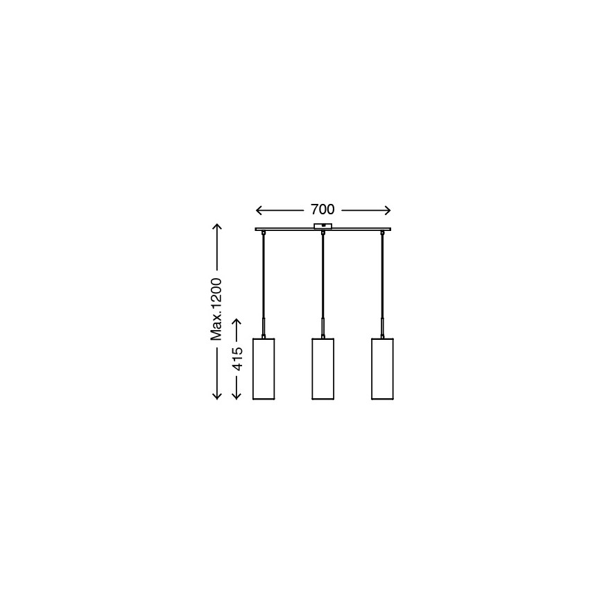 Briloner 4712-034 - Luster na sajli 3xE27/25W/230V