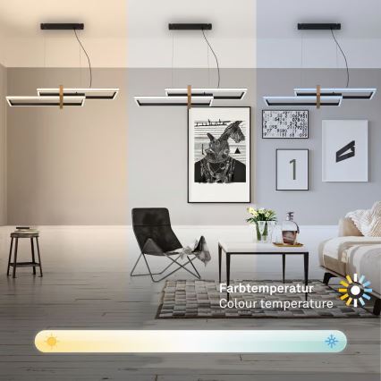 Briloner 4768015 - LED luster na sajli s mogućnošću prigušivanja, LED/44W/230V, 2700-6500K, 100 cm + daljinski upravljač