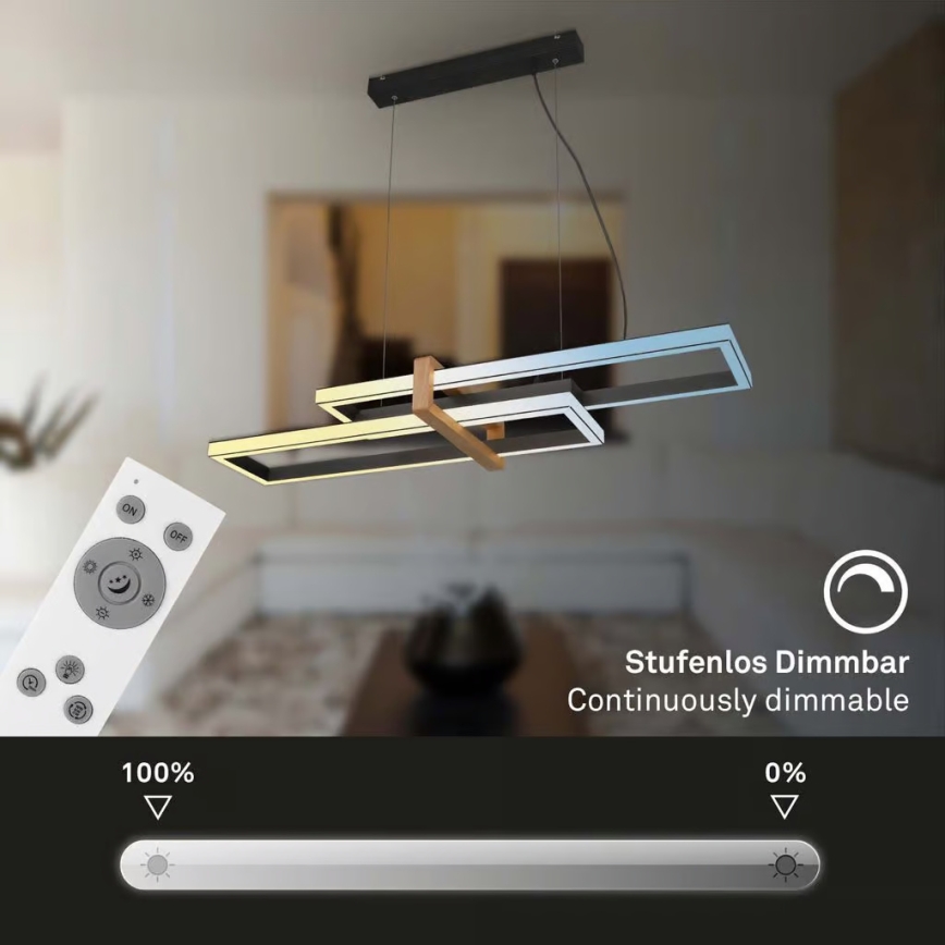 Briloner 4768015 - LED prigušivi luster na sajli LED/44W/230V 2700-6500K + daljinski upravljač