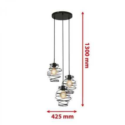 Briloner 4870-035 - Viseći luster na sajli 3xE27/60W/230V
