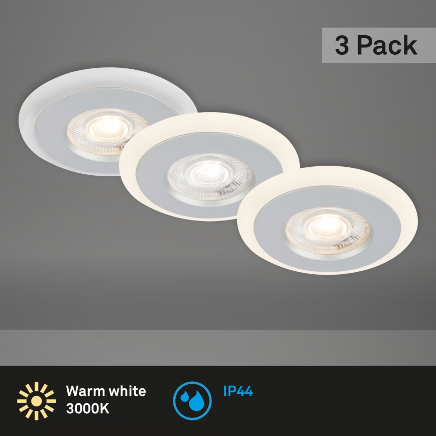 Briloner 7039034 - SET 3x LED kupaonska ugradna svjetla LED/5W/230V IP44 matni krom
