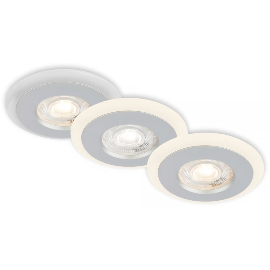 Briloner 7039034 - SET 3x LED ugradno stropno svjetlo za kupaonicu 3xLED/5W/230V IP44 matirani krom