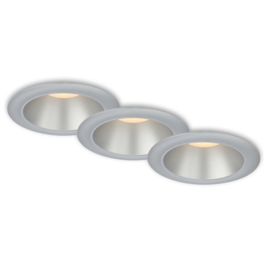 Briloner 7041-034 - SET 3x LED Ugradbena svjetiljka za kupaonicu LED/4,9W/230V IP44 srebrna