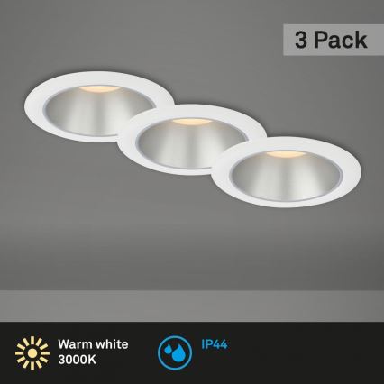 Briloner 7041-036 - SET 3x LED Ugradbena svjetiljka za kupaonicu LED/4,9W/230V IP44 bijela
