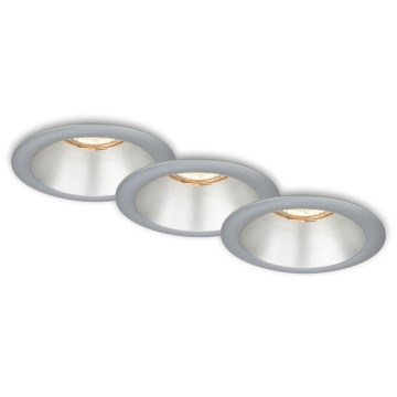 Briloner 7042-034 - SET 3x Ugradbena svjetiljka za kupaonicu 1xGU10/9W/230V IP23 srebrna