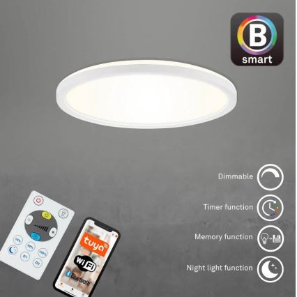 Briloner 7058-016 - LED Prigušiva svjetiljka SLIM LED/18W/230V 2700-6500K Wi-Fi Tuya + daljinski upravljač