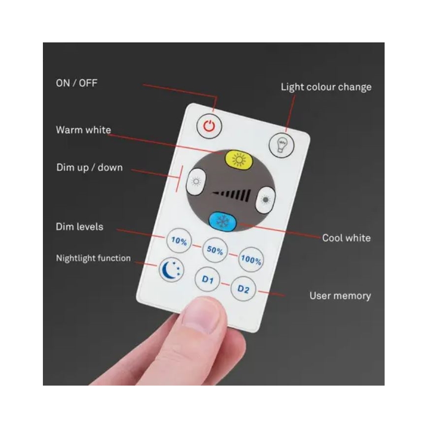 Briloner 7058-016 - LED prigušivo svjetlo SLIM LED/18W/230V 2700-6500K Wi-Fi Tuya + daljinski upravljač