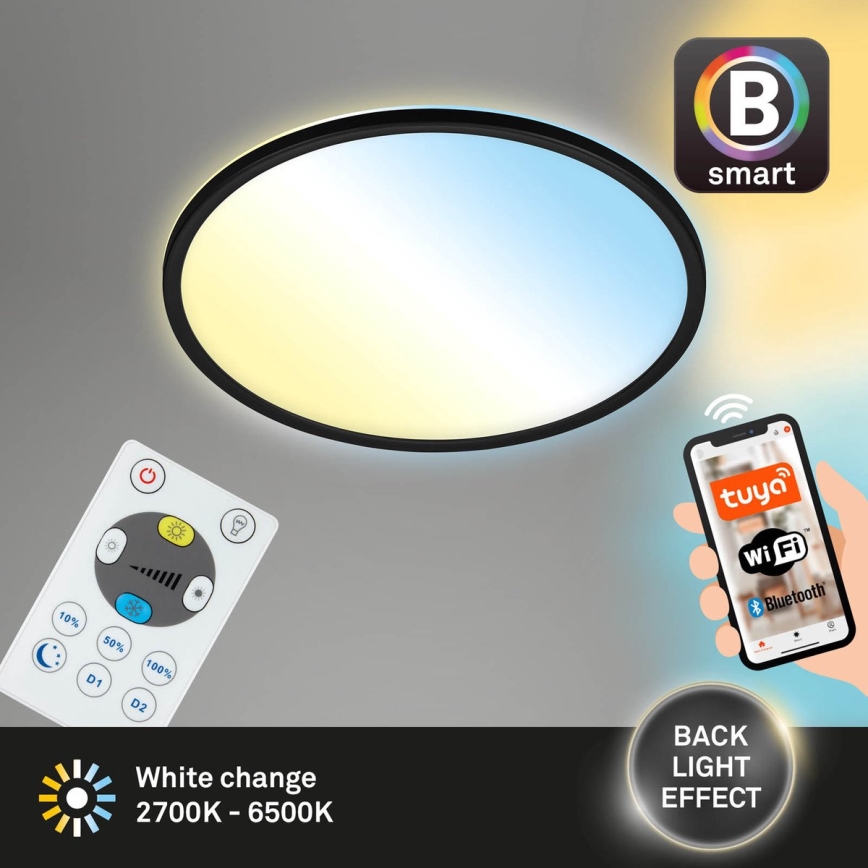 Briloner 7059-015 - LED Prigušiva stropna svjetiljka SLIM LED/22W/230V 2700-6500K Wi-Fi Tuya + daljinski upravljač