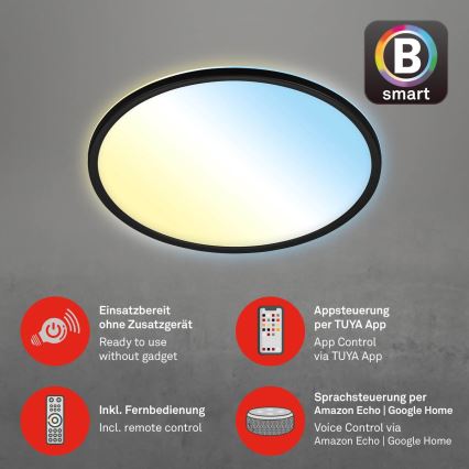 Briloner 7059-015 - LED Prigušiva stropna svjetiljka SLIM LED/22W/230V 2700-6500K Wi-Fi Tuya + daljinski upravljač