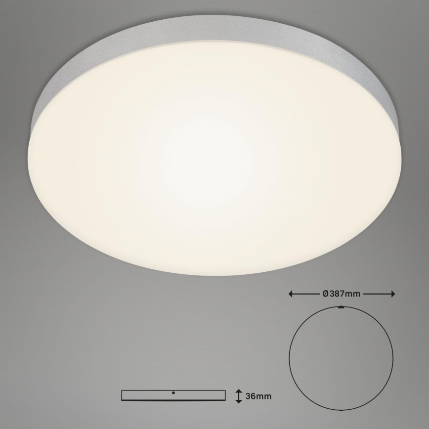 Briloner 7068-014 - LED Stropna svjetiljka FLAME LED/24,5W/230V 3000K pr. 38 cm srebrna