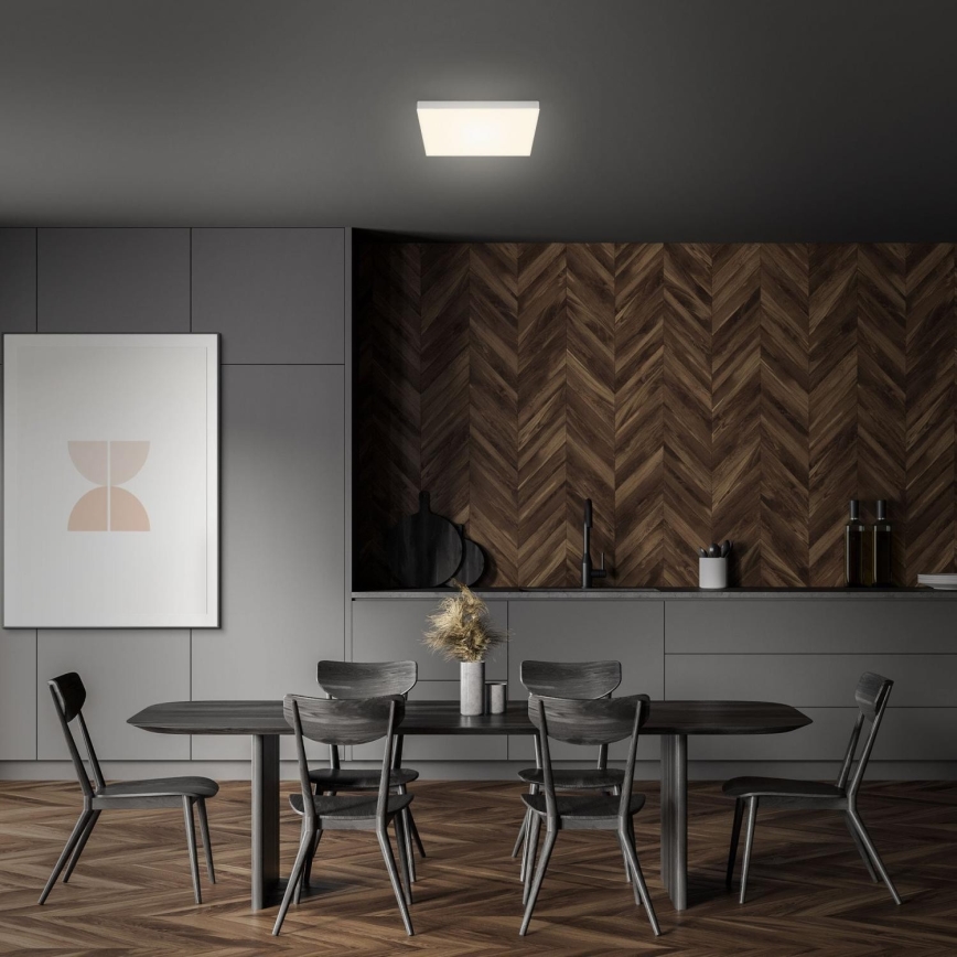 Briloner 7071-014 - LED Stropna svjetiljka FLAME LED/21W/230V 3000K 28,7x28,7 cm srebrna