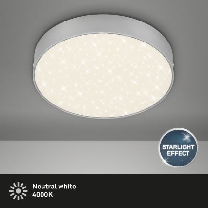 Briloner 7073-414 - LED Stropna svjetiljka STAR SKY LED/16W/230V 4000K pr. 21 cm srebrna