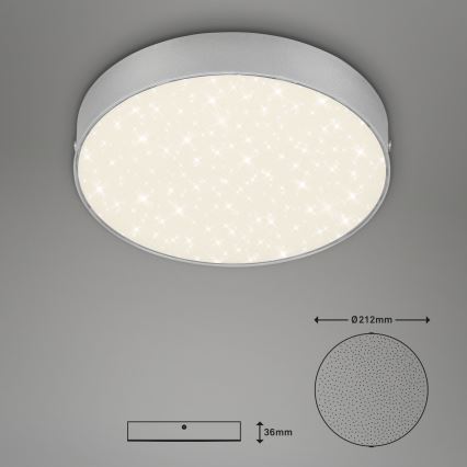 Briloner 7073-414 - LED Stropna svjetiljka STAR SKY LED/16W/230V 4000K pr. 21 cm srebrna