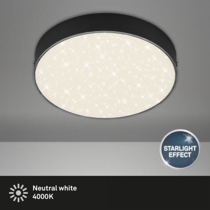 Briloner 7073-415 - LED Stropna svjetiljka STAR SKY LED/16W/230V 4000K pr. 21 cm crna