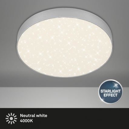 Briloner 7074-414 - LED Stropna svjetiljka STAR SKY LED/21W/230V 4000K pr. 28 cm srebrna