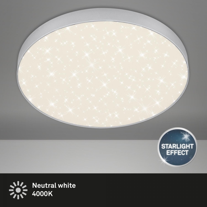Briloner 7075-414 - LED Stropna svjetiljka STAR SKY LED/24,5W/230V 4000K pr. 38 cm srebrna