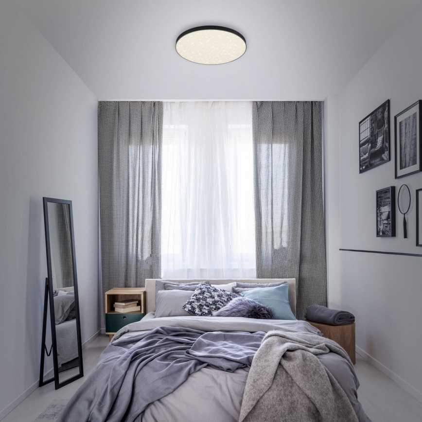 Briloner 7075-415 - LED stropna svjetiljka STAR SKY LED/24,5W/230V 4000K promjer 38 cm crna