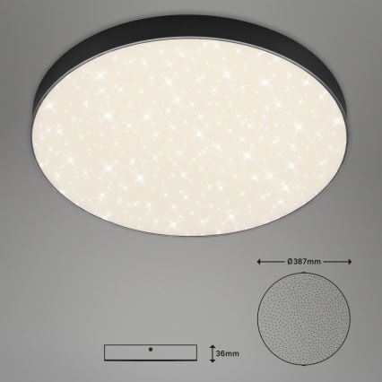 Briloner 7075-415 - LED Stropna svjetiljka STAR SKY LED/24,5W/230V 4000K pr. 38 cm crna