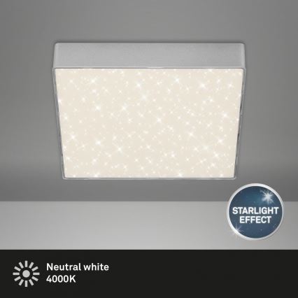 Briloner 7077-414 - LED Stropna svjetiljka STAR SKY LED/16W/230V 4000K 21x21 cm srebrna